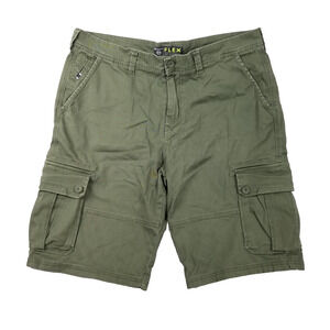 Southpole Flex Cargo Shorts Mens 36 Green Classic Utility Pockets Summer Outdoor